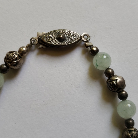 Vintage Adventurine rose bead bracelet - Picture 3 of 8